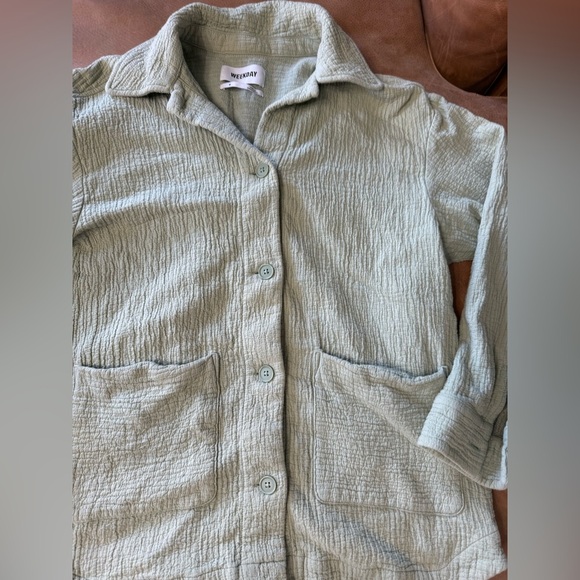 Weekday Crystal Indoor Jacket Light Green Women’s Size Medium - Picture 2 of 9